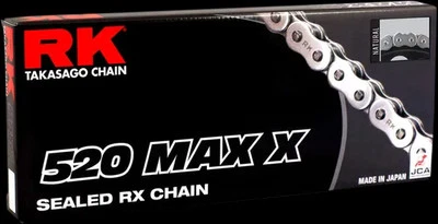 Cadena de transmisión RK 520 Max X 112 eslabones anillo RX Kawasaki KLX400SR 03 Foto 1 de 4