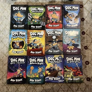 Dog Man Books Series Set 1-12 by Dav Pilkey HARDCOVER - Picture 1 of 4