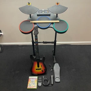 Xbox 360 Guitar Hero World Tour Drum Kit Guitar Mic Complete Band BUNDLE Drums - Picture 1 of 10