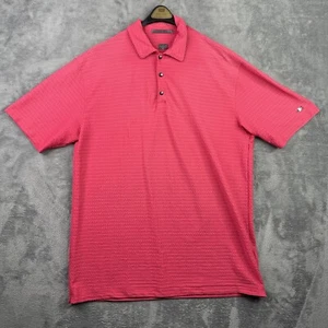 Nike Tiger Woods Golf Polo Mens XL Red Textured Snap Close Stretch Nylon Range - Picture 1 of 16