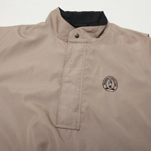 FootJoy DryJoys Windshirt Rain Shirt Mens Large Beige 1/2 Zip Wind Flap Pockets - Picture 1 of 15