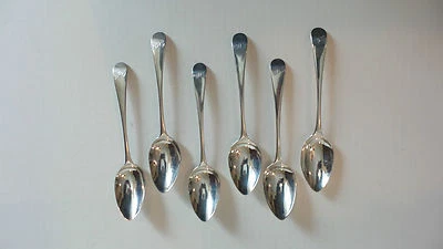 SET/6 ENGLISH STERLING SILVER "PETER, ANN & WILLIAM BATEMAN" SPOONS, c.1800 - Image 1 of 4