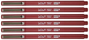 Marvy Uchida Le Pen 6 Stück Burgund 0,3 mm Glatt Mikrofeine Kunststoffspitze LePen - Bild 1 von 2