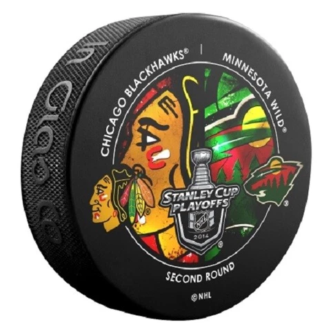 2014 CHICAGO BLACKHAWKS vs MINNESOTA WILD STANLEY PLAYOFFS 2nd Rnd PUCK - #A9L Cover