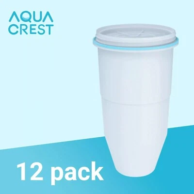 AQUA CREST Water Filters, Compatible with ZeroWater® Pitcher and Dispenser (12)