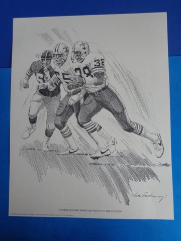 VINTAGE '81 NEW ORLEANS SAINTS FOOTBALL POSTER- GEORGE ROGERS Cover