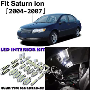 9x White LED Interior Lights Package Kit For 2004 2005 2006 2007 Saturn Ion - Picture 1 of 9