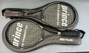 Juego de 2 empuñaduras Prince CTS Synergy 24 Mid Plus 4-1/2 usadas con bolsas y correas - Imagen 1 de 6