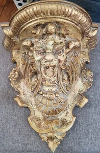 Pre-owned Patina Gargoyle Pan Mythical Shelf Sconce Bracket Wall Decor - Picture 1 of 11
