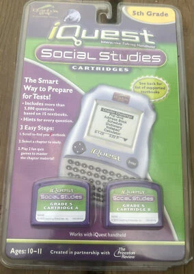 NIP Quantum Leap Frog iQuest Social Studies 5th Grade Cartridges A B - Image 1 of 4