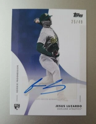 JESUS LUZARDO 2020 TOPPS ON-DEMAND ROOKIE PROGRESSION BLUE AUTO 25/49 - Image 1 of 2