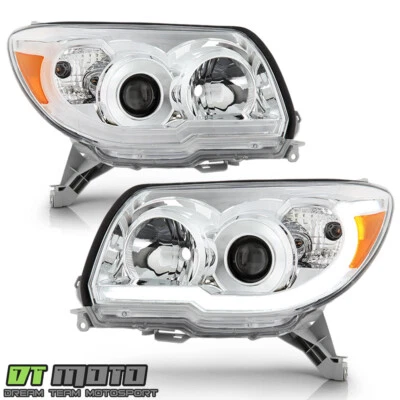 For 2006-2009 Toyota 4Runner Chrome LED Tube Upgrade Style Projector Headlights - Image 1 of 4