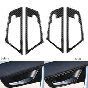 4Pcs For BMW X3 E83 2004-10 Carbon Fiber Interior Door Handle Bowl Panel Sticker - Picture 1 of 7