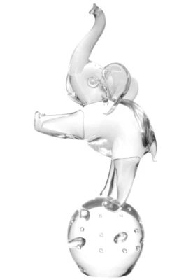 MURANO Art Glass Clear Circus Elephant Figirine Licio Zanetti Hand Blown Italy - Image 1 of 4