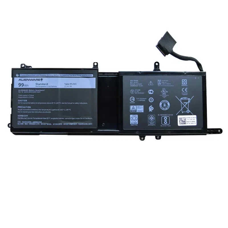 Alienware 15 R3 R4 17 R4 R5 99Wh 6-элементный аккумулятор с кабелем Dell 9NJM1 - Изображение 1 из 1