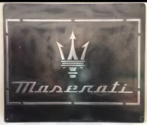 Maserati Garage Vintage Cast Metal Sign 24x20”Handmade - Picture 1 of 6