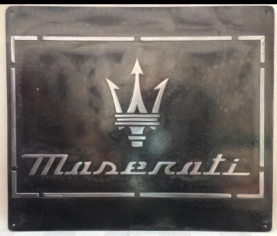 Maserati  Inspired Vintage Cast Metal Sign – Handmade by Alejandro Pallarols - Image 1 of 4