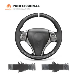 Cubierta de volante de coche de gamuza sintética de fibra de carbono PU para Nissan Altima Rogue - Imagen 1 de 10