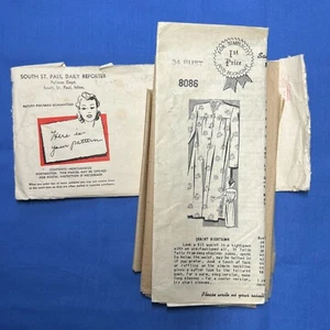 Mail Order 8086 Misses Vintage Quaint Nightgown Sewing Pattern Bust Size 34 Cut - Picture 1 of 6