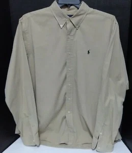 Ralph Lauren Men's Classic Fit XL Long Sleeve Button Up Shirt~Light Brown - Picture 1 of 4