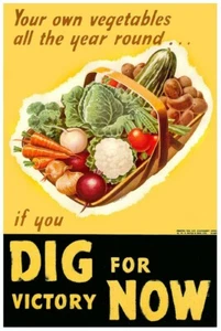 Vintage WW2 British Dig For Victory WWII Wartime Political Print Poster A3 A4 - Bild 1 von 6