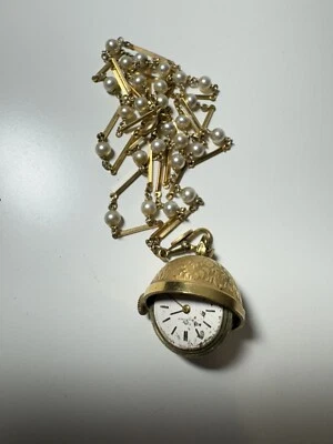 Vintage Bucherer Gold-Tone Pendant Watch Chain Necklace - Runs - Image 1 of 4