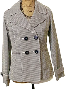 Blazer Chaqueta Halógena Nordstrom Elegante Negro Blanco Doble Pecho Talla Pequeña - Imagen 1 de 14