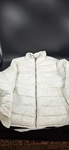Whte WonansPuffer Ultra Light Down Duck Zip Pockets - Picture 1 of 6