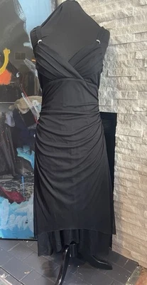VTG Y2K 90s Little Black Fairy Dress Ruched By Scarlett Mist Size 12  - Image 1 of 4