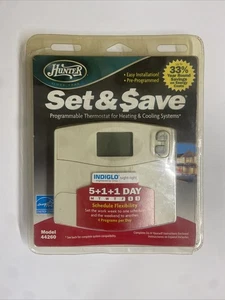 Hunter 44260 Set and Save 5+1+1 Programmable Thermostat - White - Picture 1 of 4
