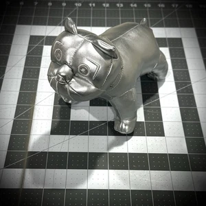 Mack Trucks Silver Pleather Bulldog Plush Toy Figure Collectible Trucker M3904 - Picture 1 of 5