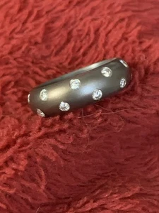 Autentica fede nuziale eterna vintage titanio/.50 TCW diamante taglia 6,5 - Foto 1 di 12