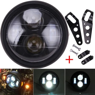 Faro Universal Moto 6.5" LED Alto/Bajo Con Soporte Para Harley Cagiva NUEVO Foto 1 de 4