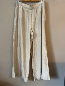 Pantaloni H&M Lovely beige a gamba larga - Taglia Large (16/18) - Foto 1 di 4