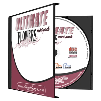 FLOWERS CLIPART-VINYL CUTTER PLOTTER IMAGES-EPS VECTOR CLIP ART GRAPHICS CD - Image 1 of 4