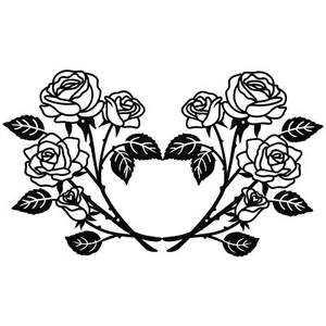 Large Rose Metal Wall Decor 2Pcs Black Iron Flowers Wall Decoration Minimalis... - Picture 1 of 7