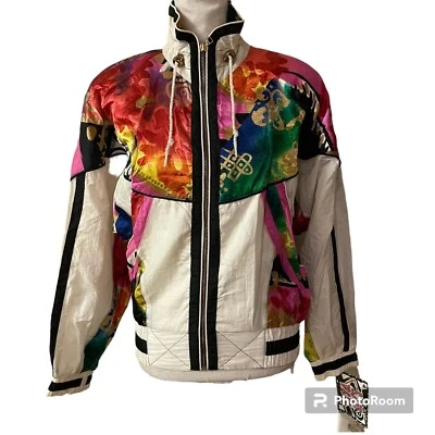 Vtg East West Women's Jacket Nylon Windbreaker Shoulder Pads Full Zip Sz S NOS - Image 1 of 4