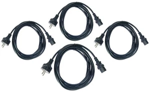4 x ADAM HALL 3 m Kaltgerätekabel Netzkabel Schuko Kaltgeräte Strom Kabel C13 - Picture 1 of 5