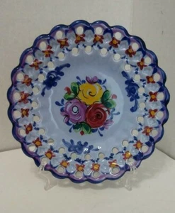 Placa Vestal Portugal Azul Púrpura 7 1/2" #1045 Reticulada Perforada - Imagen 1 de 5