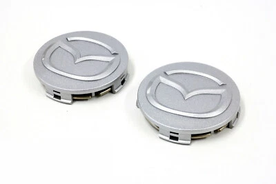 2001-2003 Mazda Miata Silver Wheel Hub Cover Center Caps Set of 2 OEM N06737190 - Image 1 of 3