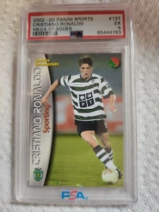 2003 Panini Mega Craques Cristiano Ronaldo ROOKIE RC #137 PSA5 Manchester United - Picture 1 of 2