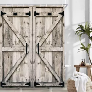 Rustic Wooden Vintage Wood Shower Curtain Farmhouse Wooden Shower Curtain Countr - Picture 1 of 8