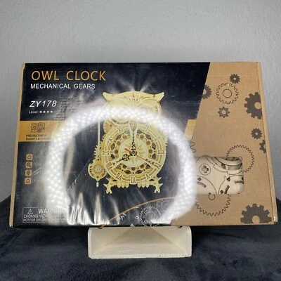 Mechanical Gear 3D Wooden Puzzle Owl Clock Assembly Building Kits BRAND NEW Foto 1 de 4