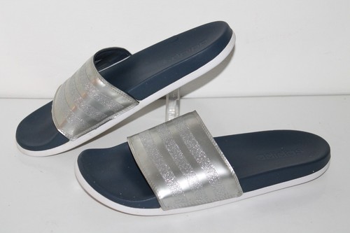 Sandali Adidas adilette Slide #CG3411 argento navy uomo USA taglia 10