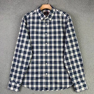 Untuckit Shirt Mens Large Blue Plaid Slim Fit Wrinkle Free Button Up Preppy - Picture 1 of 12
