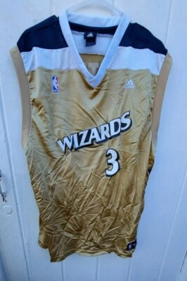 Adidas Golden Washington Wizards #3 Caron Butler NBA Basketball Jersey XL - Image 1 of 4