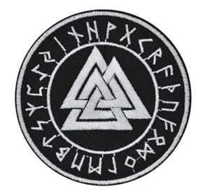 Valknut Patch | 3 Interlocked Triangles Odin God Viking Norse Mythology Logo - Picture 1 of 3