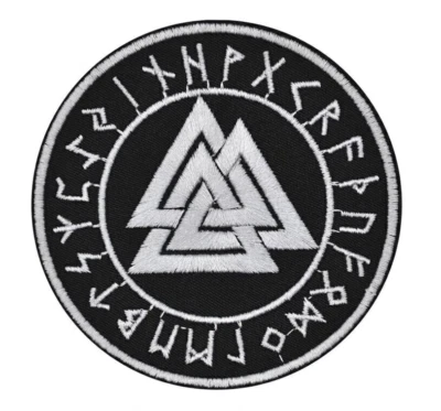 Valknut Patch | 3 Interlocked Triangles Odin God Viking Norse Mythology Logo - Image 1 of 3