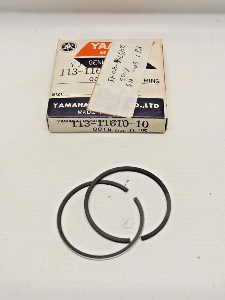 NOS YAMAHA 113-11610-10-00 PISTON RING SET .25MM OS MJ2 YJ2  RD60 JT1 JT2 - Imagem 1 de 1