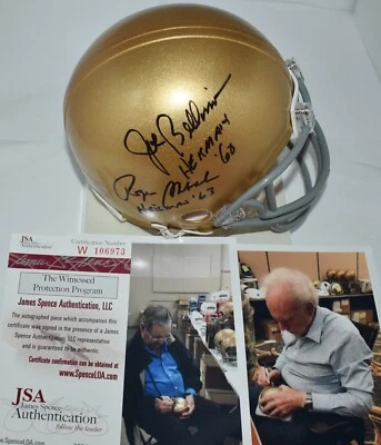 ROGER STAUBACH JOE BELLINO AUTOGRAPHED VSR4 NAVY MINI HELMET HEISMAN 60 & 63 JSA - Image 1 of 4